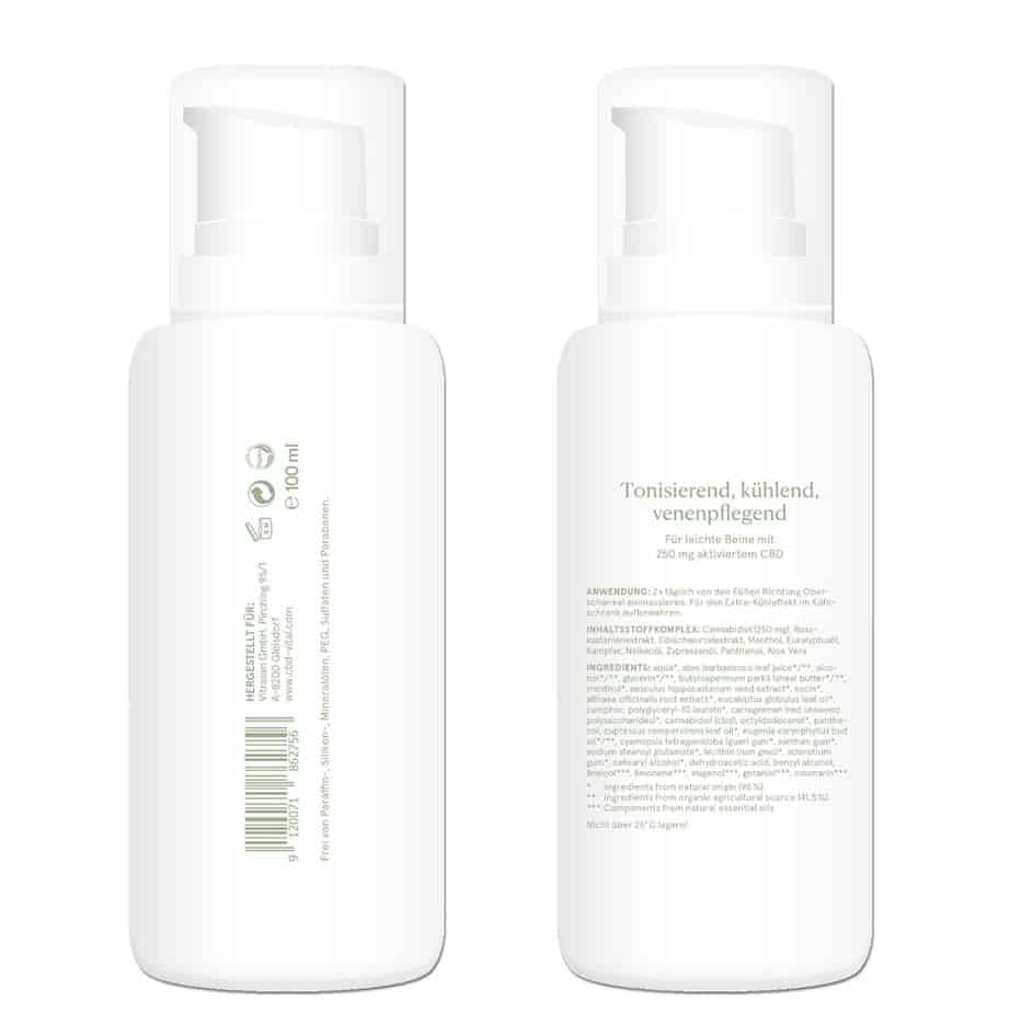 CBD VITAL - Venengel FORTE - CBD Creme mit (250mg) CBD – 100ml